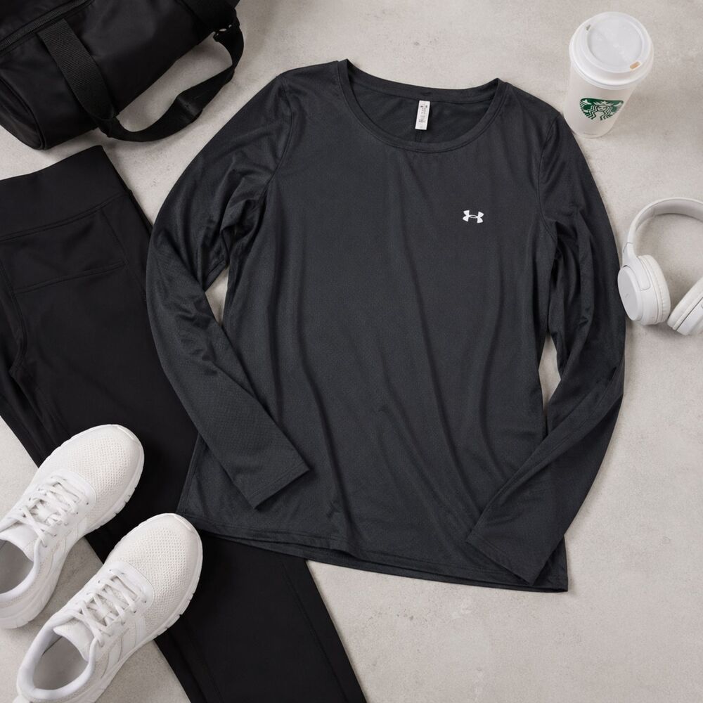 Under Armour HeatGear Black Long Sleeve Athletic Top Women’s XXL Gym